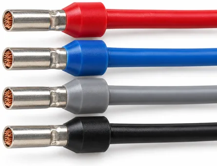 Insulated wire-end ferrules crimped on wires
